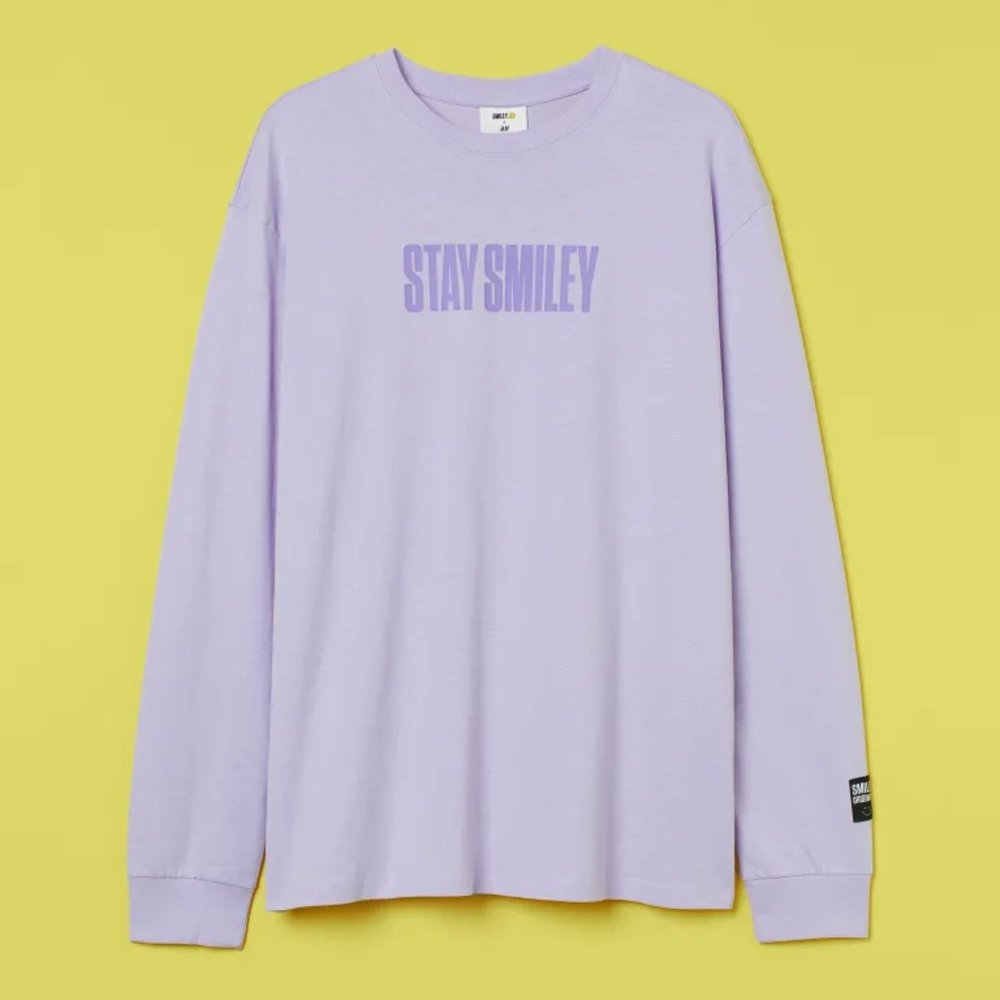 Stay Smiley Relaxed Fit Printed Jersey Shirt